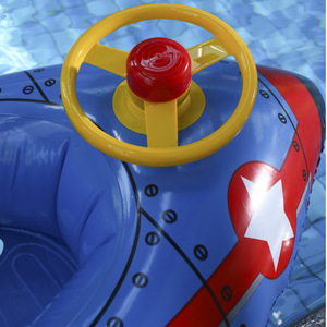 Flotador Inflable de Avión Azul 80x65cm Diseño de Dibujos Animados para Niños, Juego Acuático - Product Image 2