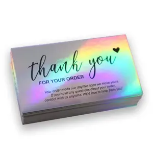Custom High End White Metal Silver Printing Eco Thank you hologram business cards
