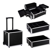 Mallette de maquillage professionnelle à roulettes, 4 en 1, sac de voyage pour cosmétiques, organisateur avec roulettes, boîte à roulettes