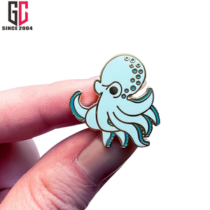 Pin de solapa esmaltado de Calamar de Metal personalizado de fábrica de 15 años regalo para amantes de las tortugas Vida Marina océano y Acuario criaturas regalo - Product Image 2