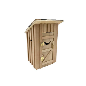 1:12 Miniaturpuppenhaus Außen-Wc-Außenhaus Naturholz Privy-Außenhaus Warenlagerhaus - Product Image 1