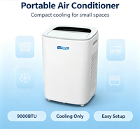 Climatiseur portable domestique Airwens 9000 BTU à faible bruit, économie d'énergie, avec roues et télécommande