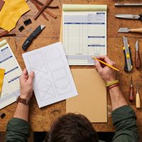 Libro de Formularios de Trabajo sin Carbón 8.5x11, Libro de Facturas de Trabajo A4 de 2 Partes, Formulario de Reparación Automotriz con Logotipo Personalizado, Libro de Recibos de Ventas A6