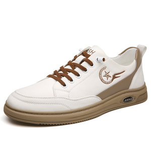 Zapatillas Deportivas Blancas para Hombre, Casuales, de Piel, Cómodas, Antideslizantes, para el Tiempo Libre - Product Image 5