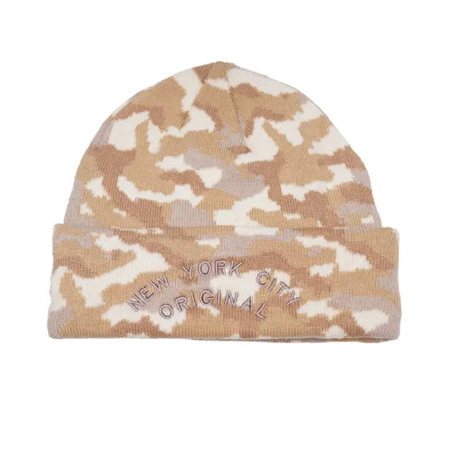 Mulheres Inverno Fino de Malha Básica Camo Projeto Jacquard Gorro Personalizado Cor Cuff Beanie Chapéu Para As Mulheres