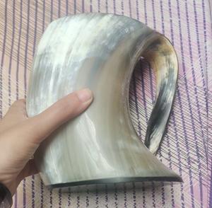Taza de cerámica tallada vikinga Natural hecha a mano, cuerno para beber personalizado para cerveza, café para el hogar, Hotel, restaurante, uso directo - Product Image 2