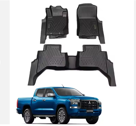 Binmotor TPE Floor Mats For Toyota Hilux Revo 4D 2015-2023 - Custom Fit, All-Weather, Black - View #10