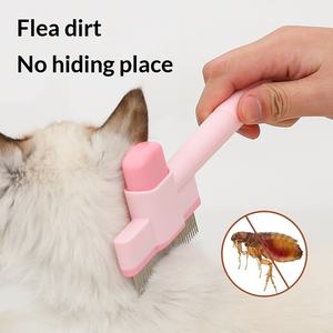 Pettine per Peli di Animali Domestici in ABS e Acciaio Inox, Rimozione Peli con Un Solo Pulsante, Autopulente a Forma di Ago - Product Image 4