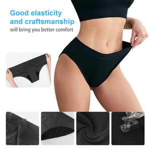 Di alta qualità a tre strati a prova di periodo di cotone organico biancheria intima mestruale per le donne elegante con fiocco mutandine di bambù vita sottile - Product Image 5