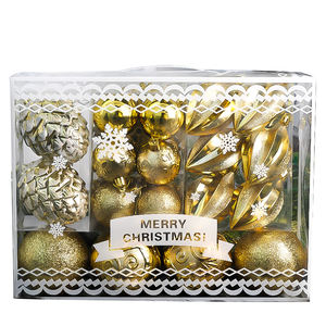 新しいクリスマスボールセット、モダンアートデザインのプラスチック製オーナメント、ギフトボックス入り - Product Image 6