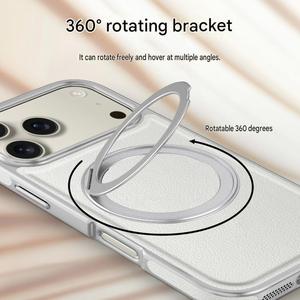 Funda Magnética de Cuero PU para iPhone 17 16 15 14 13 Pro Max 17 Air con Protección de 360 Grados °   Funda Antigolpes con Soporte de Anillo - Product Image 3