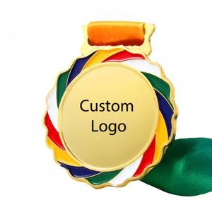 Personnalisez votre propre logo – Médaille en métal écologique imprimée offset, en alliage de zinc 3D, pour marathon, football, taekwondo, natation, course de fin de parcours - Product Image 1