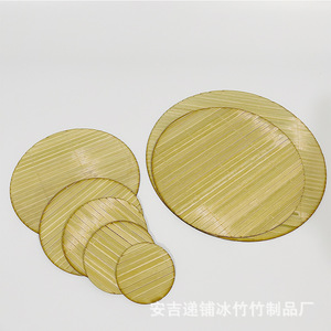 Posavasos de bambú, tapetes redondos aislantes del calor para juego de té, tapetes de mesa, diseño tradicional chino, origen Zhejiang - Product Image 1