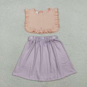GSSO3285 RTS Ensemble fille à manches longues avec broderie de fleurs roses, tenue pour petite fille active, vente en gros pour enfants - Product Image 6