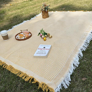 Couverture de camping en plein air en tricot bohème léger tapis de pique-nique intérieur/extérieur étanche à l'humidité personnalisé confortable pratique - Product Image 5