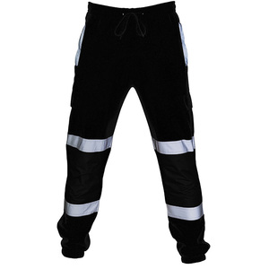 Pantalon avec réflecteurs <span class=keywords><strong>noir</strong></span> Orange pour homme, vêtement de travail, automne, Construction, contraste, réfléchissant, pantalon de sécurité - Product Image 2