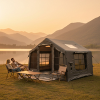 Tente de camping gonflable de luxe, imperméable, tissu Oxford haute densité 3000+ mm, coton/nylon 420D, une chambre, pour l'extérieur