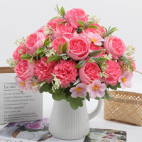 Nouvelles fleurs artificielles en soie en gros, roses en soie à tige pour la photographie et la décoration de mariage, fleurs de roses artificielles