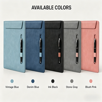 Porte-documents magnétique en cuir PU A4 avec porte-stylo, logo personnalisé, gaufré, pour cadeau d'entreprise, promotionnel