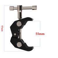 Grande pince de crabe en métal en forme de Q pour équipement de photographie réglage universel support de bras magique pince de tuyau supports fixes solides