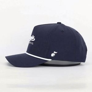 Oem Custom 5 Panel Sporty Sports Polyester Canvas Curved <b>Hat</b> Woven Patch Golf Gorras Embroidery Logo High Quality Adjustable - Product Image 3