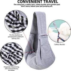 Porte-<span class=keywords><strong>chien</strong></span> réversible avec poche de rangement <span class=keywords><strong>et</strong></span> design mains libres pour petits chiens <span class=keywords><strong>et</strong></span> chats - Harnais de voyage sécurisé pour l'extérieur (gris) - Product Image 4