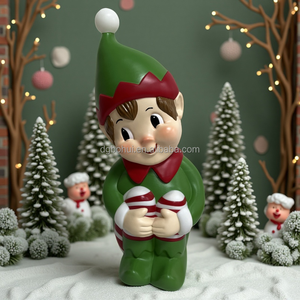 商用屋外PPクリスマスデコレーション24in LEDライト立っている漫画のキャラクターエルフの置物 - Product Image 2