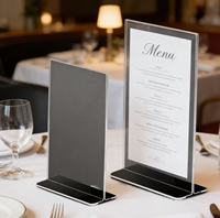 Support de menu en acrylique en forme de T personnalisé pour papier A4/A5 en plexiglas, présentoir publicitaire en plastique