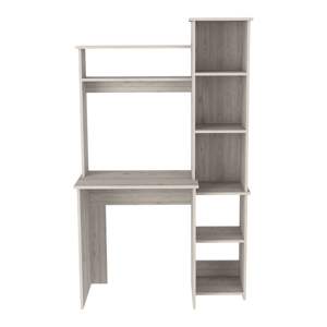 DB Versalles Light Gray <b>Computer</b> <b>Desk</b> with Two Superior Shelves and Five Cubbies - Product Image 4