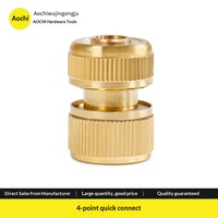 Connecteurs rapides en laiton à 4 points pour robinet de tuyau d'eau - Accessoires d'irrigation durables et écologiques pour le jardinage domestique (Modèle AT510)