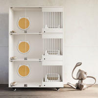 Cage d'élevage pour chats Kih Classic en bois massif écologique à trois niveaux, vitrine pour la maison, la villa, le salon, utilisation efficace
