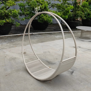 Nuova Sedia Sospesa Singola in Alluminio per Giardino e Patio, Altalena Circolare Colorata per Esterni - Product Image 3