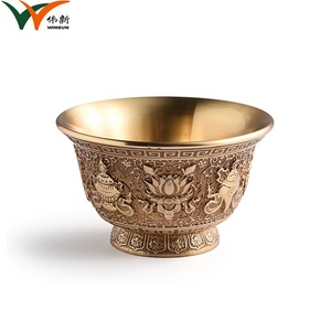 โรงงานผลิตโดยตรง จัดหาชามทองเหลืองโลหะคุณภาพสูงสไตล์จีน พร้อมโลโก้สั่งทำได้ - Product Image 2