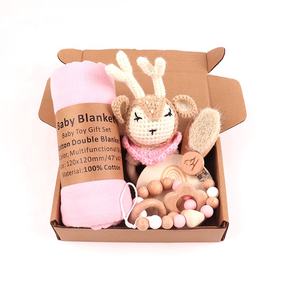 Set Perlengkapan Bayi Baru Lahir 6 Pcs, Kotak Hadiah Satu Bulan, Perlengkapan Mandi, Rattle, Mainan Gigitan Bayi - Product Image 6