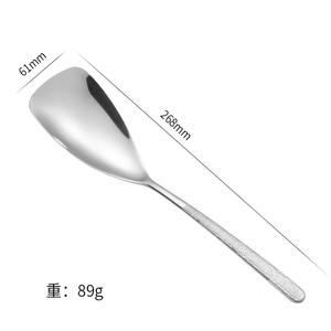 Petite cuillère à soupe en acier inoxydable 304 de luxe léger Spatule à grains épais en marteau avec grain rond en pierre de <span class=keywords><strong>roche</strong></span> en métal - Product Image 6
