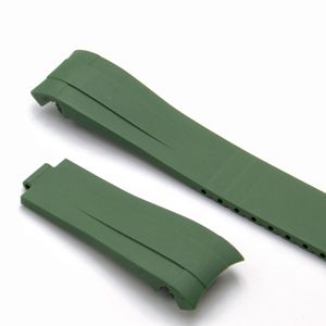 Correa de reloj con extremo curvo 20mm 21mm correa de reloj de goma para Rolex Daytona <span class=keywords><strong>Submariner</strong></span> 20mm correa de reloj - Product Image 5