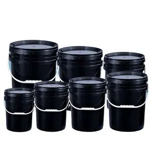 Black White Transparent Kids Toys Packing Pp Plastic Beach Bucket 1 To 10 Liter With Lid With Handle Printing