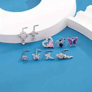 Gaby-piercing para la nariz para el Día de San Valentín, anillos dorados para la nariz con forma de corazón, anillo para la nariz, joyería para el cuerpo, venta al por mayor - Product Image 3