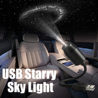 Luz LED Romántica para Techo de Coche, Proyector de Estrellas USB Ajustable, Luz Ambiental Interior, Luz de Estrellas para Coche