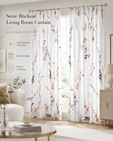Ensemble de 2 rideaux modernes à œillets pour salon, chambre à coucher, chambre d'enfant, 240 x 132 cm (H x L) - Rouge corail translucide (41%-85%)