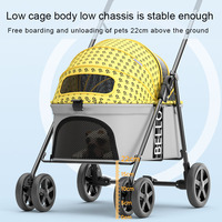 Poussette pliable légère pour animaux de compagnie, 4 roues, toutes saisons, pour la marche en plein air et les voyages, chariot pour chiens