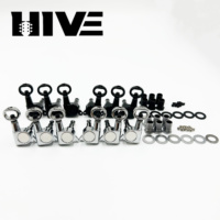 HIVE 6Pcs/Set 3L3R Peg Gitar Berongga dengan Gagang dari Paduan Seng 1:18, Sistem Segel Penuh untuk Gitar Akustik & Folk & Elektrik