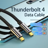 Cable Justlink 2024 de Carga Rápida Tipo C de 0.8M, PD 100W 5A, Thunderbolt 4, 8K 60Hz, 40Gbps, para iPhone 15 Pro Max, PVC