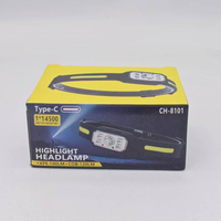 Lampe frontale LED USB rechargeable en silicone étanche COB portable avec détecteur de mouvement pour activités de plein air