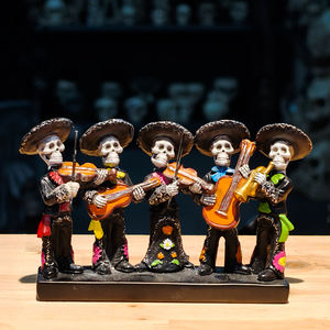 Jour des morts squelette bande Statue résine Sculpture créative mexicaine vacances décorations pour la maison Festival ornement cadeau - Product Image 3