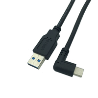 Contoh gratis OEM USB khusus 3.0 a laki-laki ke sudut kanan kiri 90 Degaree l berbentuk USB 3.1 kabel Tipe c