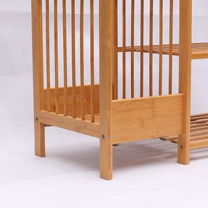 Bamboo <b>Shoe</b> Rack 4 Layers <b>Space</b> <b>Saving</b> Standing Type For Bathroom <b>Storage</b> - Product Image 3