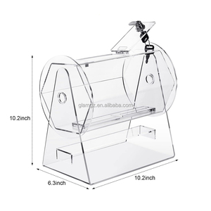 Clear Spinning Lucky Lottery Draw Display Box Tambour de billets de tombola en acrylique - Product Image 2
