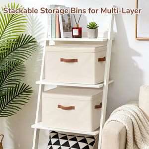 Factory Price <b>Decorative</b> Fabric Closet <b>Storage</b> Bins with Lids and Handles <b>for</b> Shelves Clothes Toy Organizer <b>Storage</b> <b>Box</b> - Product Image 4