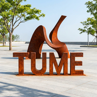 Sculpture de lettres TUME en acier Corten pour extérieur, villa, bord de mer, place publique, enseigne métallique décorative, vente en gros
